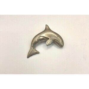 Orca Killer Whale Vintage Metal Pin Badge Marked CANADA